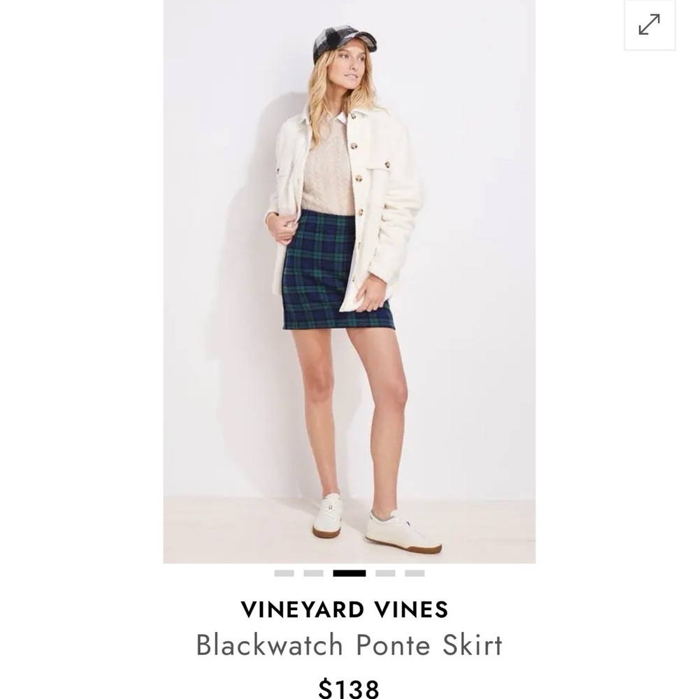 Vineyard Vines Green and Blue Plaid Mini Skirt